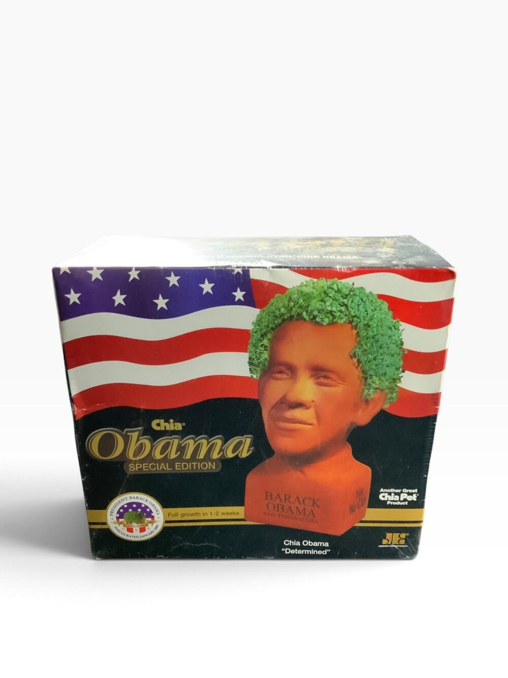 2009 Chia Obama Special Edition Determined Sealed Barack Obama Chia Pet Rare